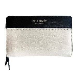 Kate Spade Medium Bifold Wallet Cardholder ID Pocket Pink & Black Purse